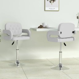 Gossi scaune de bucatarie pivotante, 2 buc., alb, piele artificiala