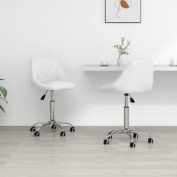 Gossi scaune de bucatarie pivotante, 2 buc., alb, piele artificiala