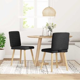 Gossi scaune de bucatarie, 2 buc. negru, textil