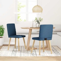 Gossi scaune de bucatarie, 2 buc., albastru, textil