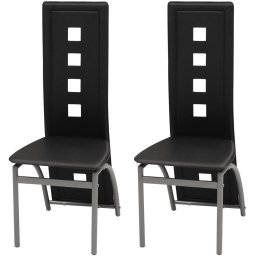 Gossi scaune de bucatarie, 2 buc., negru, piele ecologica