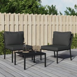 Gossi scaune de gradina cu perne gri, 2 buc., 60x74x79 cm, otel