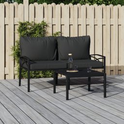 Gossi scaune de gradina cu perne gri, 2 buc., 62x75x79 cm, otel