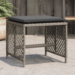 Gossi scaune de gradina cu perne, 4 buc. gri 41x41x36 cm poliratan