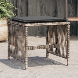 Gossi scaune de gradina cu perne, 4 buc. gri 41x41x36 cm poliratan