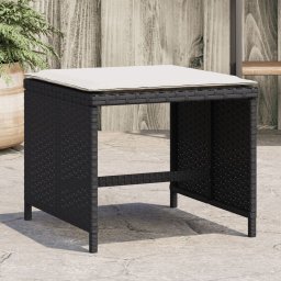 Gossi scaune de gradina cu perne, 4 buc. negru 40x40x35 cm poliratan