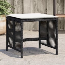 Gossi scaune de gradina cu perne, 4 buc. negru 41x41x36 cm poliratan