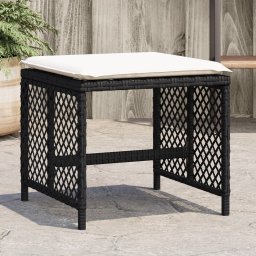 Gossi scaune de gradina cu perne, 4 buc. negru 41x41x36 cm poliratan