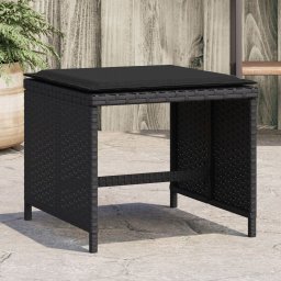 Gossi scaune de gradina cu perne, 4 buc. negru 41x41x36 cm poliratan