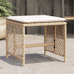 Gossi scaune de gradina cu perne, 4 buc., bej, 41x41x36 cm, poliratan