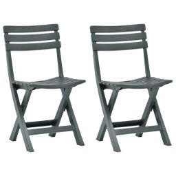 Gossi scaune de gradina pliabile, 2 buc., verde, plastic