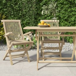 Gossi scaune de gradina pliante 2 buc. gri 56x61x89 cm lemn masiv tec
