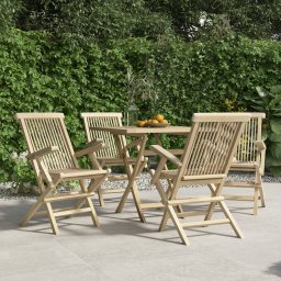Gossi scaune de gradina pliante 4 buc. gri 56x61x89 cm lemn masiv tec