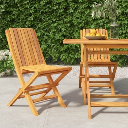 Gossi scaune de gradina pliante, 2 buc, 47x47x89 cm, lemn masiv tec