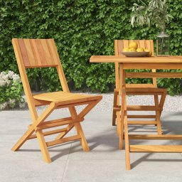 Gossi scaune de gradina pliante, 2 buc, 47x61x90 cm, lemn masiv tec