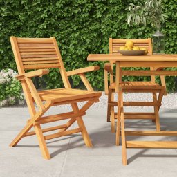 Gossi scaune de gradina pliante, 2 buc, 55x62x90 cm, lemn masiv tec