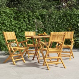 Gossi scaune de gradina pliante, 4 buc., 55x61x90 cm, lemn masiv tec