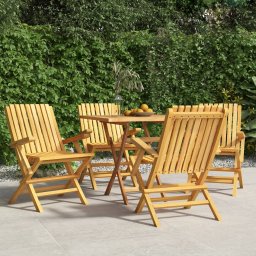 Gossi scaune de gradina pliante, 4 buc., 61x67x90 cm, lemn masiv tec