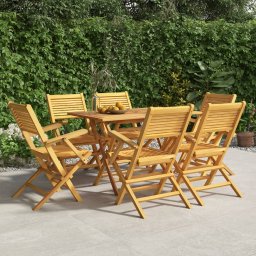 Gossi scaune de gradina pliante, 6 buc., 55x62x90 cm, lemn masiv tec