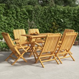 Gossi scaune de gradina pliante, 6 buc., 61x67x90 cm, lemn masiv tec