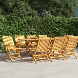 Gossi scaune de gradina pliante, 8 buc., 61x67x90 cm, lemn masiv tec