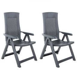Gossi scaune de gradina rabatabile, 2 buc., antracit, plastic
