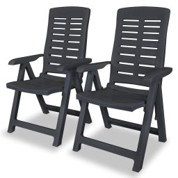 Gossi scaune de gradina rabatabile, 2 buc., antracit, plastic