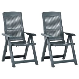 Gossi scaune de gradina rabatabile, 2 buc., verde, plastic