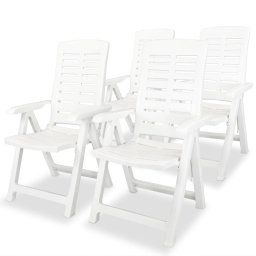 Gossi scaune de gradina rabatabile, 4 buc., alb, plastic