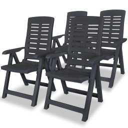Gossi scaune de gradina rabatabile, 4 buc., antracit, plastic