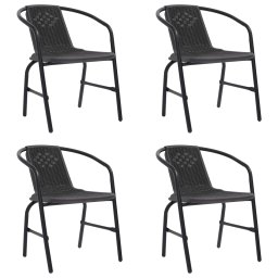 Gossi scaune de gradina, 4 buc., ratan din plastic si otel, 110 kg