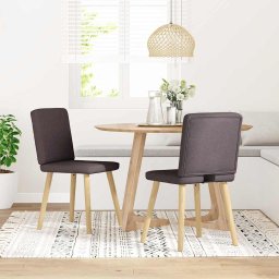 Gossi scaune de masa, 2 buc., maro inchis, material textil
