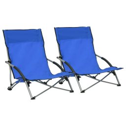 Gossi scaune de plaja pliante, 2 buc., albastru, material textil