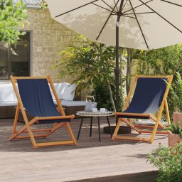 Gossi scaune de plaja pliante, 2 buc., albastru, material textil