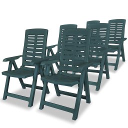 Gossi scaune gradina rabatabile, 6 buc., verde, plastic