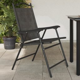 Gossi scaune pliante de gradina, 2 buc., gri melange, otel/textilene