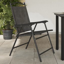 Gossi scaune pliante de gradina, 8 buc., gri melange, otel/textilene