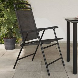 Gossi scaune pliante de gradina, 8 buc., gri melange, otel/textilene
