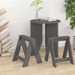 Gossi scaune, 2 buc., gri, 40x40x45 cm, lemn masiv de pin