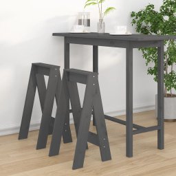 Gossi scaune, 2 buc., gri, 40x40x75 cm, lemn masiv de pin