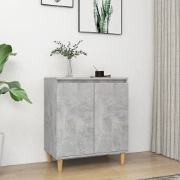 Gossi servanta & picioare lemn masiv, gri beton, 60x35x70 cm, pal