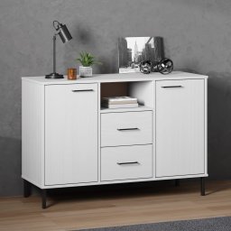 Gossi servanta cu picioare metalice „oslo” alb 113x40x77 cm lemn