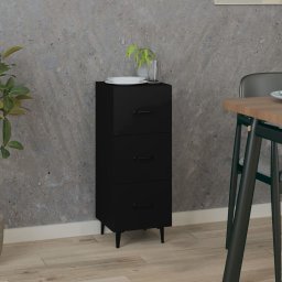 Gossi servanta, negru, 34,5x34x90 cm, lemn compozit