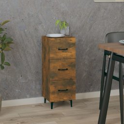 Gossi servanta, stejar fumuriu, 34,5x34x90 cm, lemn compozit
