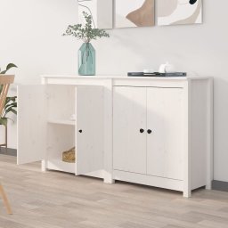 Gossi servante, 2 buc., alb, 70x35x80 cm, lemn masiv de pin