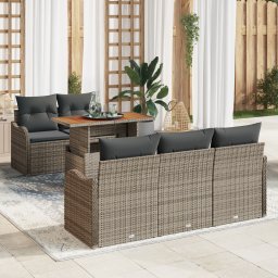 Gossi set 6 piese canapele gradina cu pernute gri poliratan