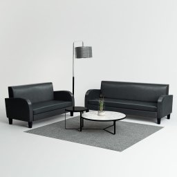 Gossi set canapea 2 buc. piele artificiala negru