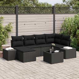 Gossi set canapea de gradina cu 7 piese si perne bej din ratan polimer
