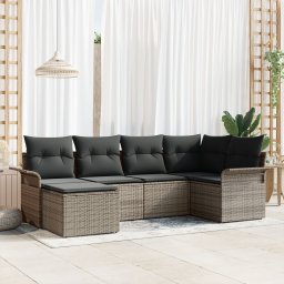 Gossi set canapea de gradina cu perne gri din ratan poli