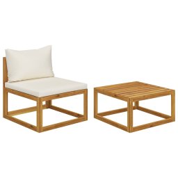 Gossi set canapea de gradina cu perne, 2 piese, lemn masiv de acacia